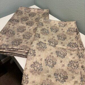 NWOT Martha Stewart Damask Patterned Blackout Curtains 2 - SALE! Champagne color
